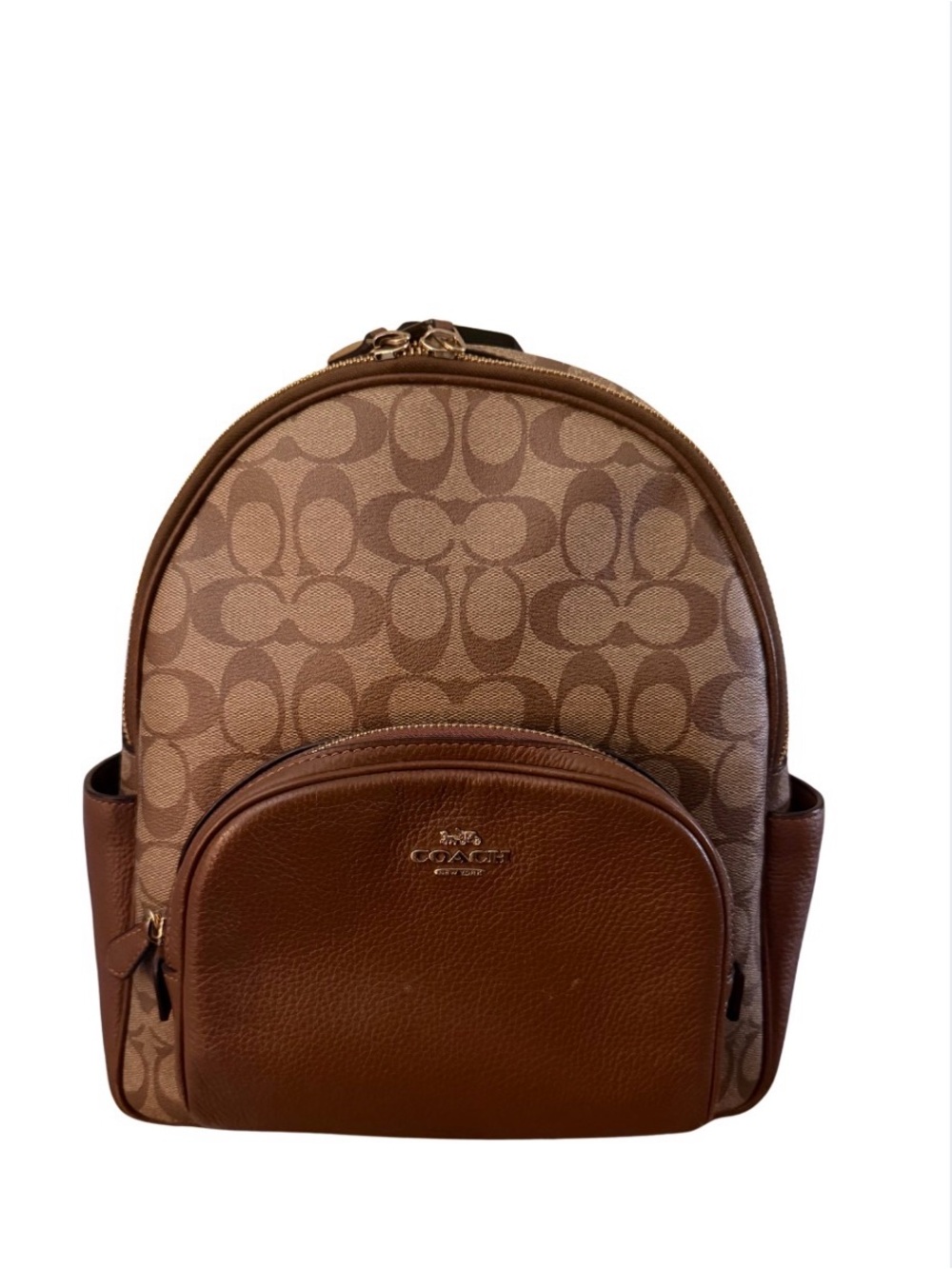 Coach Brown Signature Canvas & Leather Mini Backpack